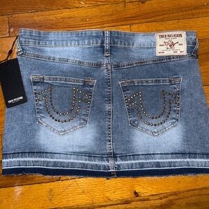 True Religion Blue Denim Mini Skirt